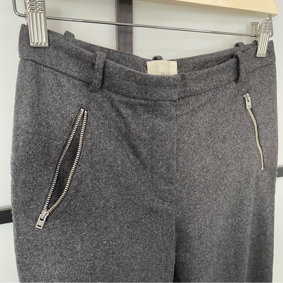 [0] Aritzia Wilfred Dark Grey Wool Knit Structured Trousers with Silver Zippers - Picture 4 of 14